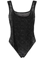 Marine Serre body en tulle Moonogram floqué - Noir