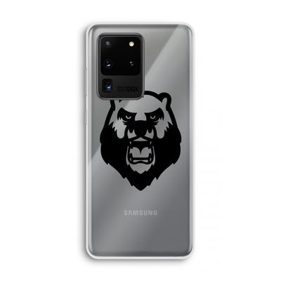 Angry Bear (black): Samsung Galaxy S20 Ultra Transparant Hoesje