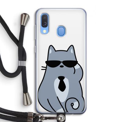 Cool cat: Samsung Galaxy A40 Transparant Hoesje met koord
