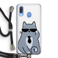 Cool cat: Samsung Galaxy A40 Transparant Hoesje met koord
