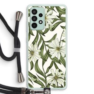 Wit bloemenpatroon: Samsung Galaxy A52s 5G Transparant Hoesje met koord
