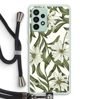Wit bloemenpatroon: Samsung Galaxy A52s 5G Transparant Hoesje met koord