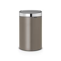 Brabantia Touch Bin Afvalemmer - 40 liter - kunststof binnenemmer - platinum - matt Steel 114885