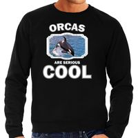 Dieren grote orka sweater zwart heren - orcas are cool trui - thumbnail