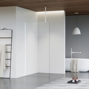 Fortifura Galeria inloopdouche - 100x200cm - helder glas - plafondarm - mat wit SW797915/SW797906/SW804546