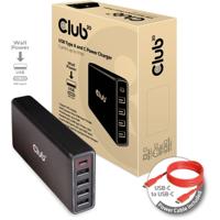 Club 3D usb type a and c power charger, 5 ports up to 111w (zwart)