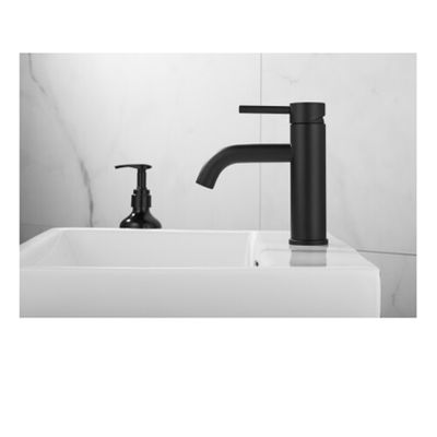 Wastafelkraan SaniClear Plus | Opbouw | Mengkraan | Standaard model | 1-hendel | Rond | Mat zwart