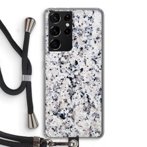 Gespikkelde marmer: Samsung Galaxy S21 Ultra Transparant Hoesje met koord