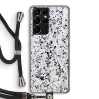 Gespikkelde marmer: Samsung Galaxy S21 Ultra Transparant Hoesje met koord