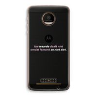 uw waarde daalt niet: Motorola Moto Z Force Transparant Hoesje