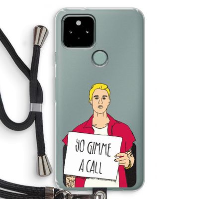 Gimme a call: Pixel 5 Transparant Hoesje met koord