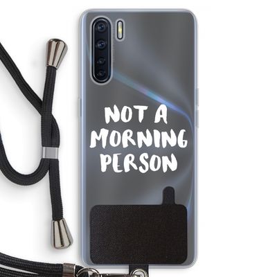 Morning person: Oppo A91 Transparant Hoesje met koord