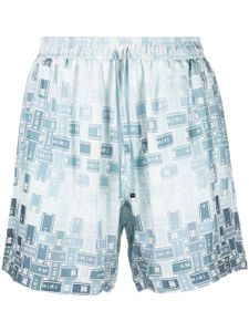 AMIRI short en soie à logo imprimé - Bleu
