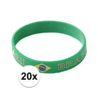 20x Polsbandjes vlag Brazilie - thumbnail
