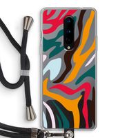 Colored Zebra: OnePlus 8 Transparant Hoesje met koord