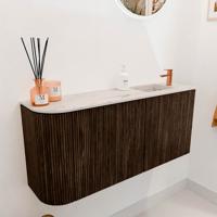 Toiletmeubel Mondiaz Joya Dlux | 91.6 cm | Meubelkleur Walnut | Faye wastafel Nata Wasbak Rechts | 1 kraangat Toiletmeubel Mondiaz Joya Dlux | 91.6 cm | Meubelkleur Walnut | Faye wastafel Nata Wasbak Rechts | 1 kraangat