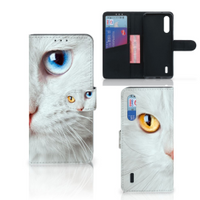 Xiaomi Mi 9 Lite Telefoonhoesje met Pasjes Witte Kat - thumbnail