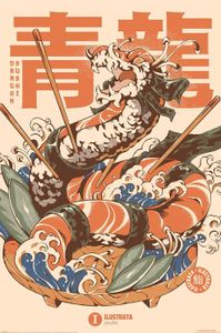 Illustrata Dragon Sushi Poster 61x91.5cm