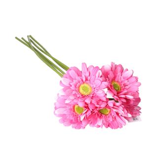 Kunstbloem Gerbera - 5x - 72 cm - fuchsia - Real Touch - kunst zijdebloemen