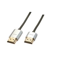 Lindy HDMI A - HDMI A 3 m HDMI kabel HDMI Type A (Standaard) Zwart, Goud, Zilver