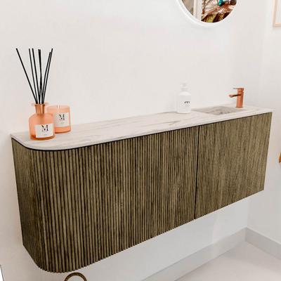 Toiletmeubel Mondiaz Joya Dlux | 111.6 cm | Meubelkleur Dusk | Faye wastafel Nata Wasbak Rechts | 1 kraangat