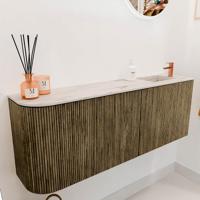 Toiletmeubel Mondiaz Joya Dlux | 111.6 cm | Meubelkleur Dusk | Faye wastafel Nata Wasbak Rechts | 1 kraangat