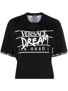 Versace t-shirt Silver Baroque à slogan imprimé - Noir