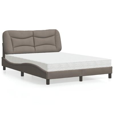 Bed met matras "Hvar" stof taupe 140x190 cm