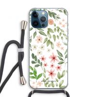 Botanical sweet flower heaven: iPhone 12 Pro Transparant Hoesje met koord