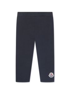 Moncler Enfant legging à patch logo - Bleu