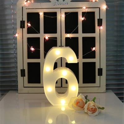 Digit 6 vorm decoratie licht droge batterij aangedreven warm wit staande opknoping vakantie licht