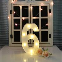 Digit 6 vorm decoratie licht droge batterij aangedreven warm wit staande opknoping vakantie licht