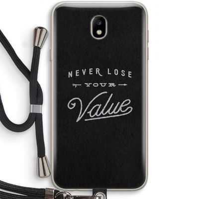 Never lose your value: Samsung Galaxy J7 (2017) Transparant Hoesje met koord