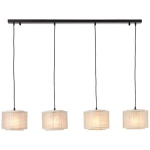 Brilliant Hanglamp Odar 4-lichts zwart met zandkleur 99482/09