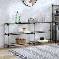 Wandtafel met transparant glazen blad 194,5x30x81 cm staal Wandtafel met transparant glazen blad 194,5x30x81 cm staal