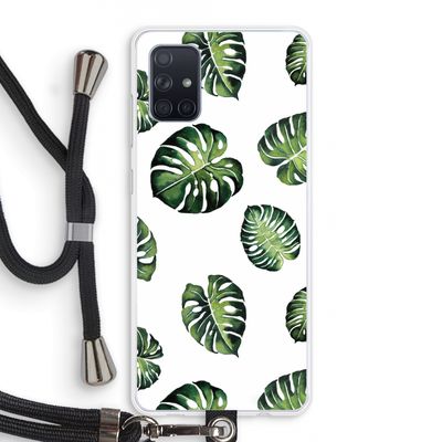 Tropische bladeren: Samsung Galaxy A71 Transparant Hoesje met koord