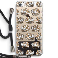Slapende poes: iPhone 5 / 5S / SE Transparant Hoesje met koord