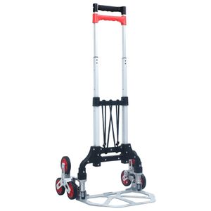 VidaXL Traptrolley inklapbaar 70 kg aluminium zilverkleurig