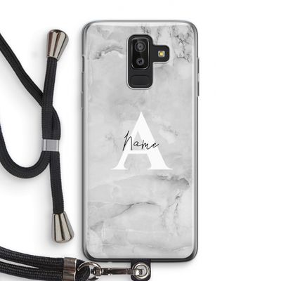 Ivory Marble: Samsung Galaxy J8 (2018) Transparant Hoesje met koord