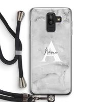 Ivory Marble: Samsung Galaxy J8 (2018) Transparant Hoesje met koord
