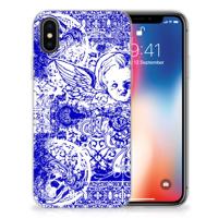 Silicone Back Case Apple iPhone X | Xs Angel Skull Blauw