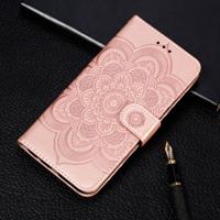 Mandala reliëf patroon horizontale Flip lederen case voor iPhone 11 Pro met houder & kaartsleuven & portemonnee & foto frame & Lanyard (Rose goud)