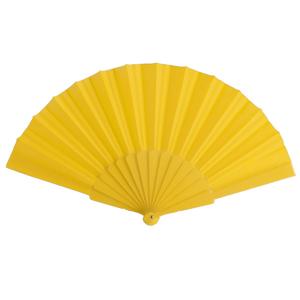 Spaanse Handwaaier - geel - 23 x 43 cm - Verkoeling waaiers voor zomerse themperatuur