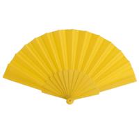 Spaanse Handwaaier - geel - 23 x 43 cm - Verkoeling waaiers voor zomerse themperatuur