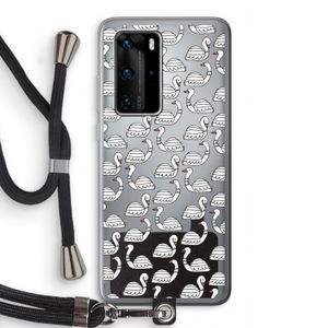 Zwanen: Huawei P40 Pro Transparant Hoesje met koord