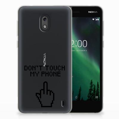 Nokia 2 Silicone-hoesje Finger Don't Touch My Phone Nokia 2 Silicone-hoesje Finger Don't Touch My Phone