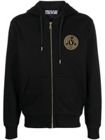 Versace Jeans Couture hoodie zippé à logo brodé - Noir