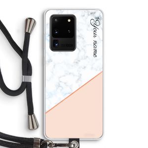 Marmer in stijl: Samsung Galaxy S20 Ultra Transparant Hoesje met koord