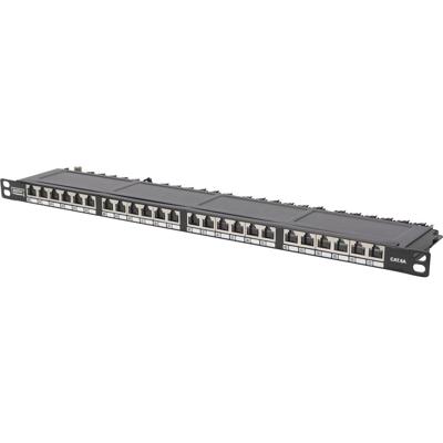 Digitus DN-91624S-SL-SH 24 poorten Netwerkpatchpaneel 483 mm (19) CAT 6 0.5 HE Meerdere kleuren Ingericht