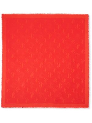 Jimmy Choo foulard monogrammé Emani à bords francs - Orange